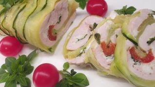 Рецепт Куриный рулет в цукини