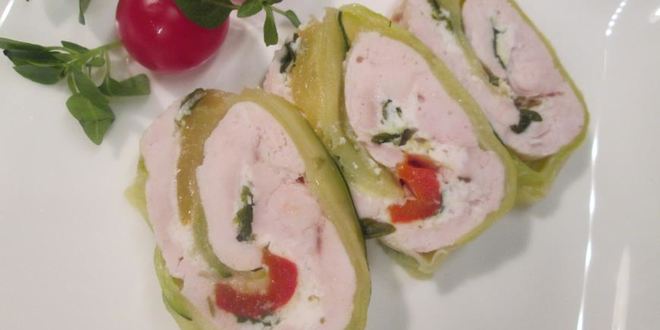 Рецепт куриный рулет в цукини
