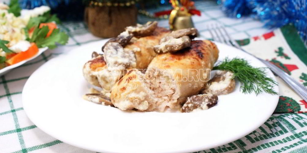 Рецепт картофельные рулетики с грибами