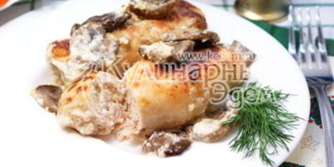 Рецепт куриные рулетики с грибами и сыром