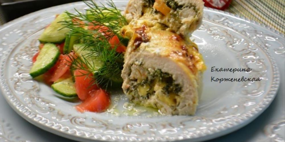 Как приготовить куриные рулетики с креветками и сыром