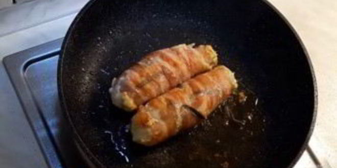 Рецепт куриные рулетики со сливочным шпинатом и хрустящим беконом