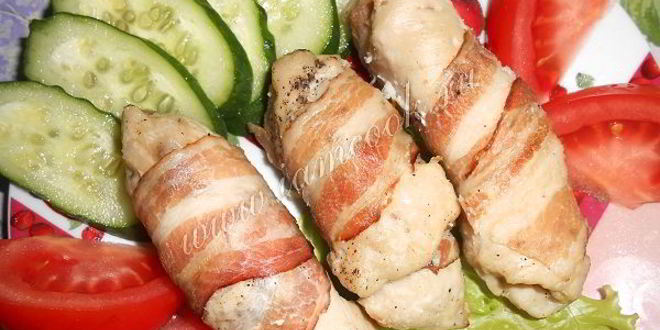Рецепт куриные рулетики в беконе по-милански