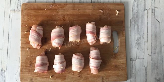Рецепт куриные рулетики в беконе