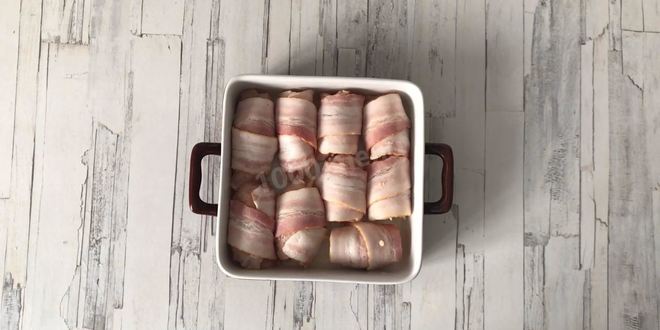 Рецепт куриные рулетики в беконе