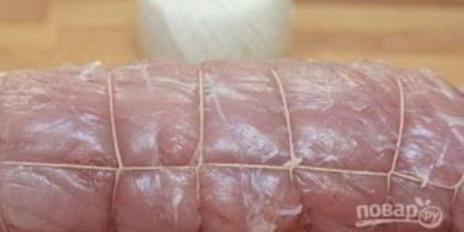 Рецепт праздничный рулет из свинины с начинкой