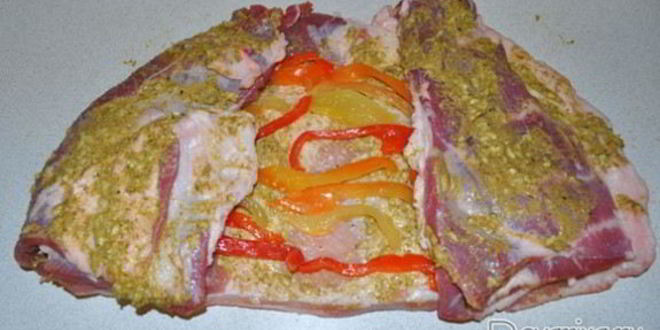 Рецепт рулет из брюшины со сладким перцем