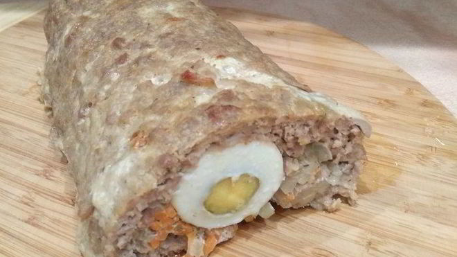Рецепт Рулет из фарша с овощами