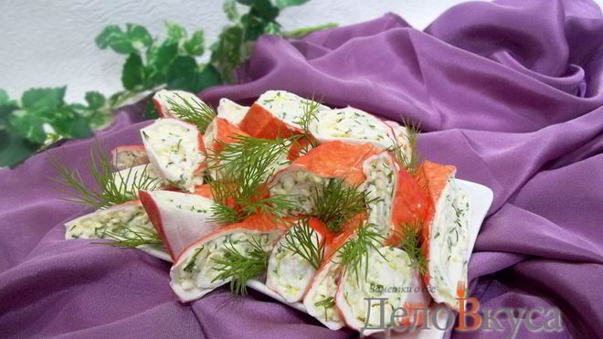 Рецепт Рулет из крабовых палочек