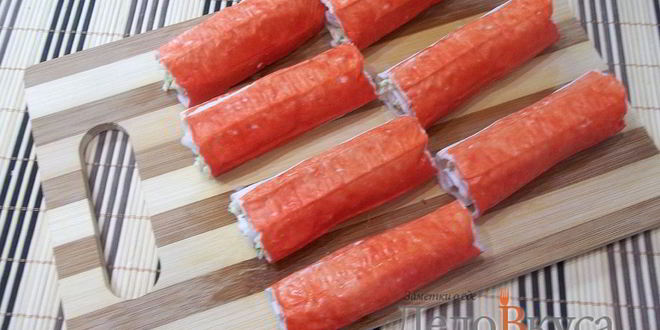 Рецепт рулет из крабовых палочек