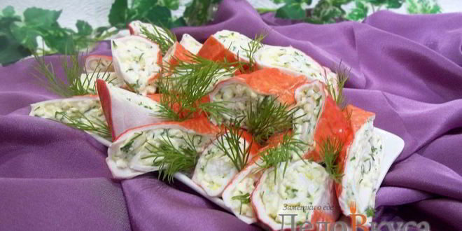 Рецепт рулет из крабовых палочек