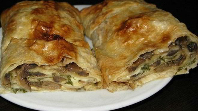 Рецепт Рулет из лаваша с грибами