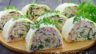Рецепт Рулет из лаваша с крабовыми палочками