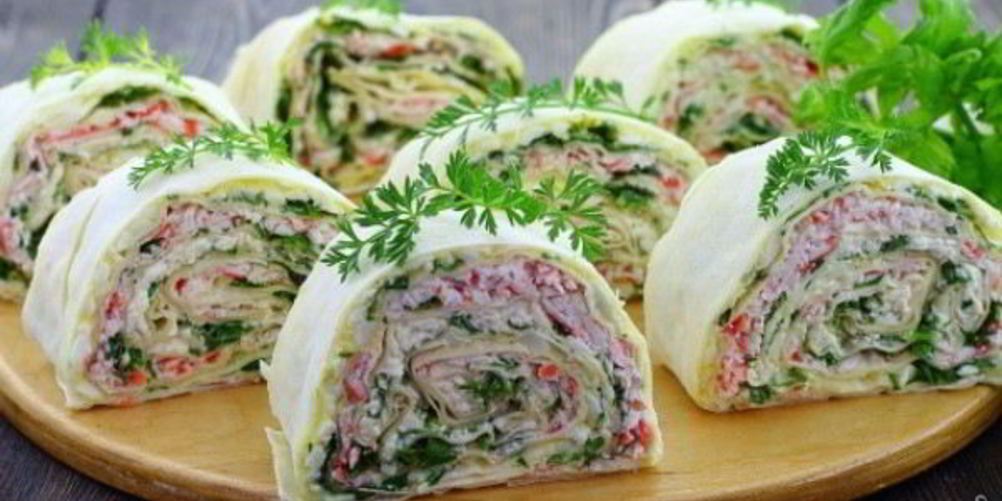 Как приготовить рулет из лаваша с крабовыми палочками