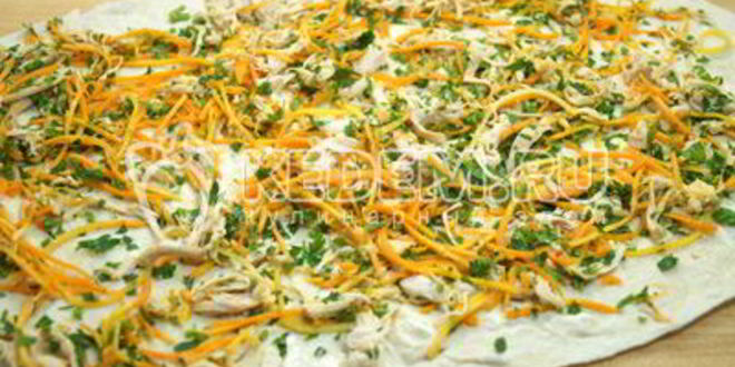 Рецепт рулет из лаваша с курицей