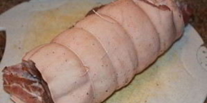 Рецепт рулет из свиной брюшины