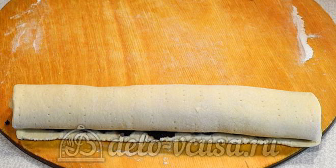 Рецепт рулет с маком из слоеного теста