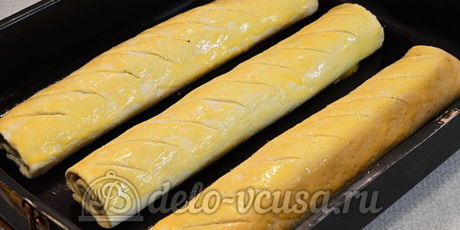 Рецепт рулет с маком из слоеного теста