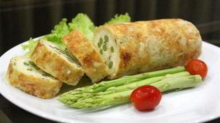 Рецепт Рулет с сыром и спаржей