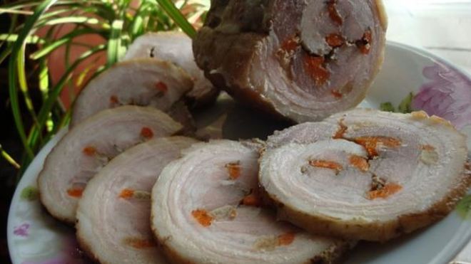 Рецепт Рулетик из подчеревка