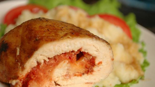 Рецепт Рулетики из куриного филе с сыром