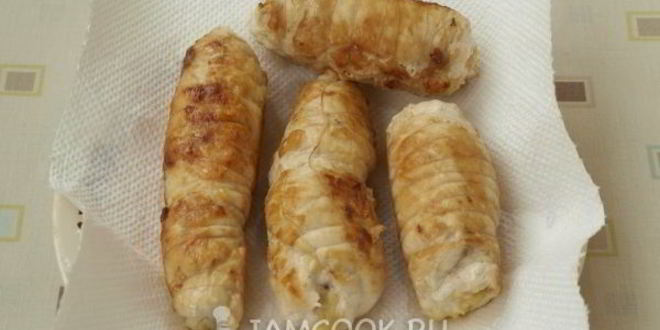 Рецепт рулетики из куриной грудки