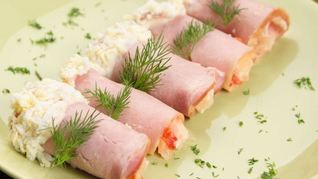 Рецепт Рулетики из ветчины