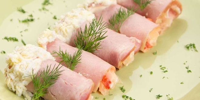 Рецепт рулетики из ветчины