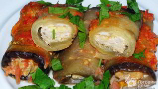Рецепт Рулеты из баклажан и курицы