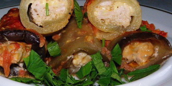 Рецепт рулеты из баклажан и курицы