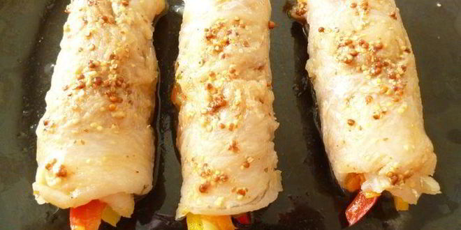 Рецепт рыбных рулетиков с овощного начинкого