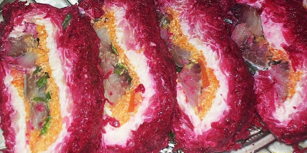 Как приготовить салат-рулет селедка под шубкой