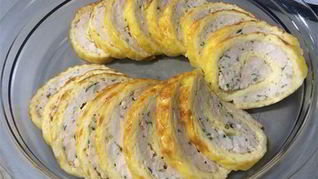 Рецепт Сырный рулет с куриным фаршем