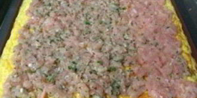 Рецепт сырный рулет с куриным фаршем