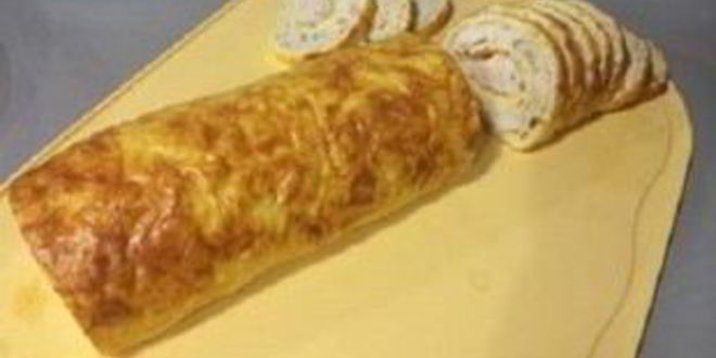 Рецепт сырный рулет с куриным фаршем