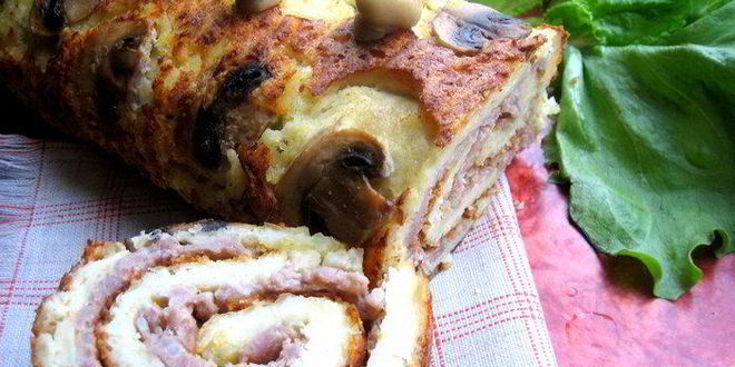 Рецепт сытный мясной рулет