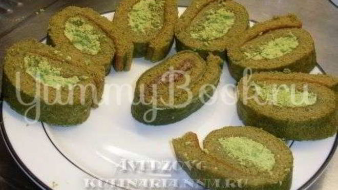 Рецепт Японский рулет с зеленым чаем