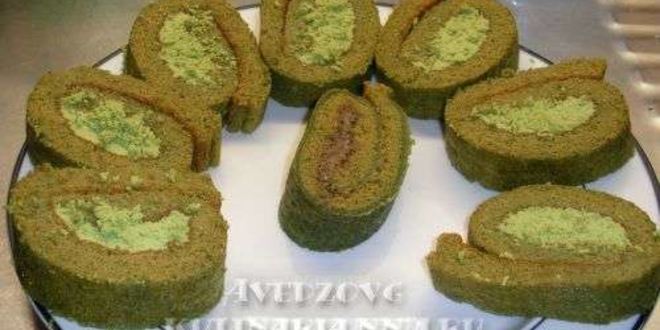 Рецепт японский рулет с зеленым чаем