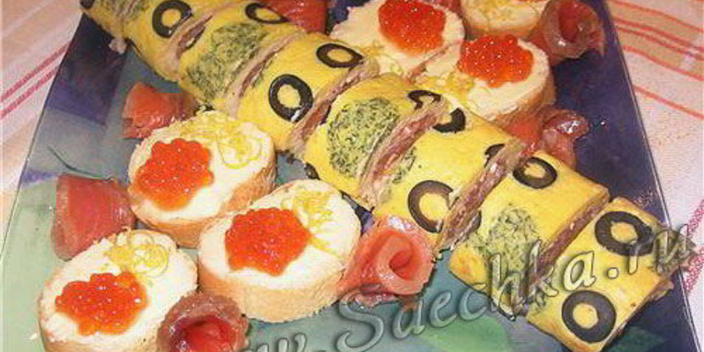 Как приготовить закусочный рулет фантазия