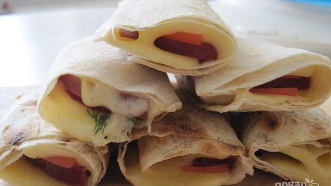 Рецепт Жареные рулеты из лаваша