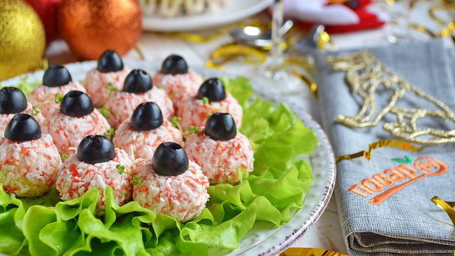 Рецепт Салат-закуска Елочные шарики