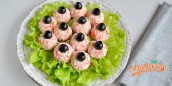 Рецепт салат-закуска елочные шарики