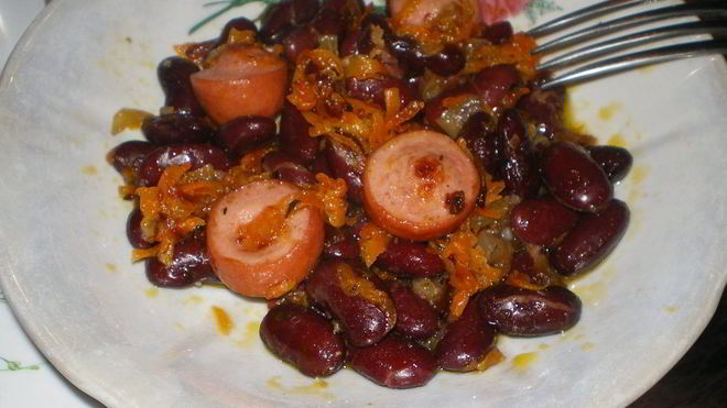 Рецепт Сосиски с фасолью