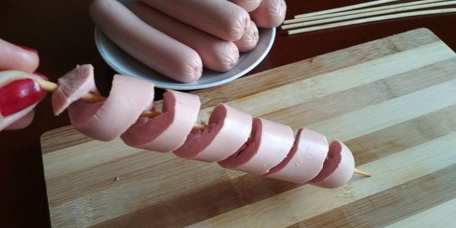 Рецепт сосиски торнадо