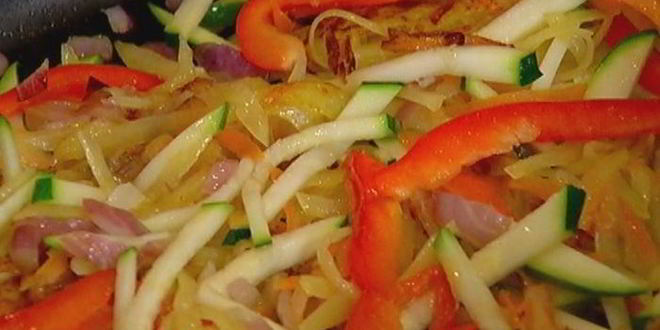 Рецепт тортилья с овощами и сыром