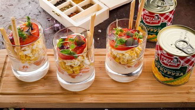 Рецепт Веррины с форелью и кукурузой