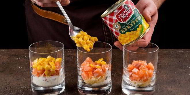 Рецепт веррины с форелью и кукурузой