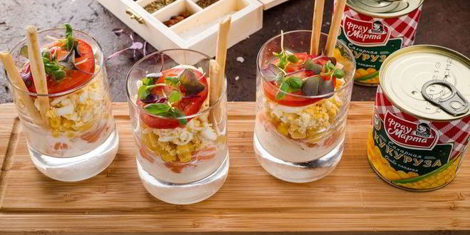 Рецепт веррины с форелью и кукурузой