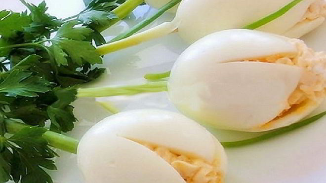 Рецепт Закуска Белые тюльпаны