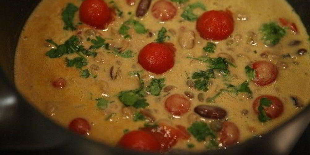 Как приготовить закуска из фасоли с чечевицей и кинзой